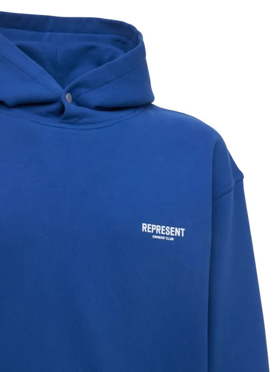 Represent   Owners Club logo cotton hoodie 