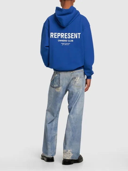 Represent   Owners Club logo cotton hoodie 