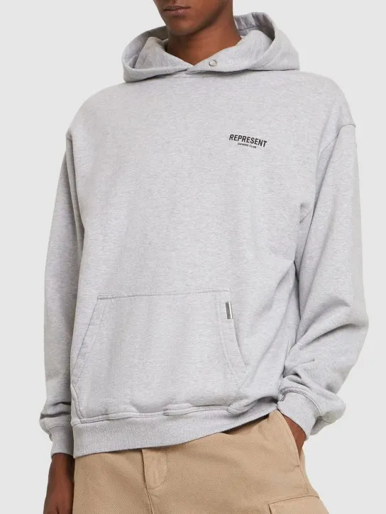 Represent   Owners Club logo cotton hoodie 