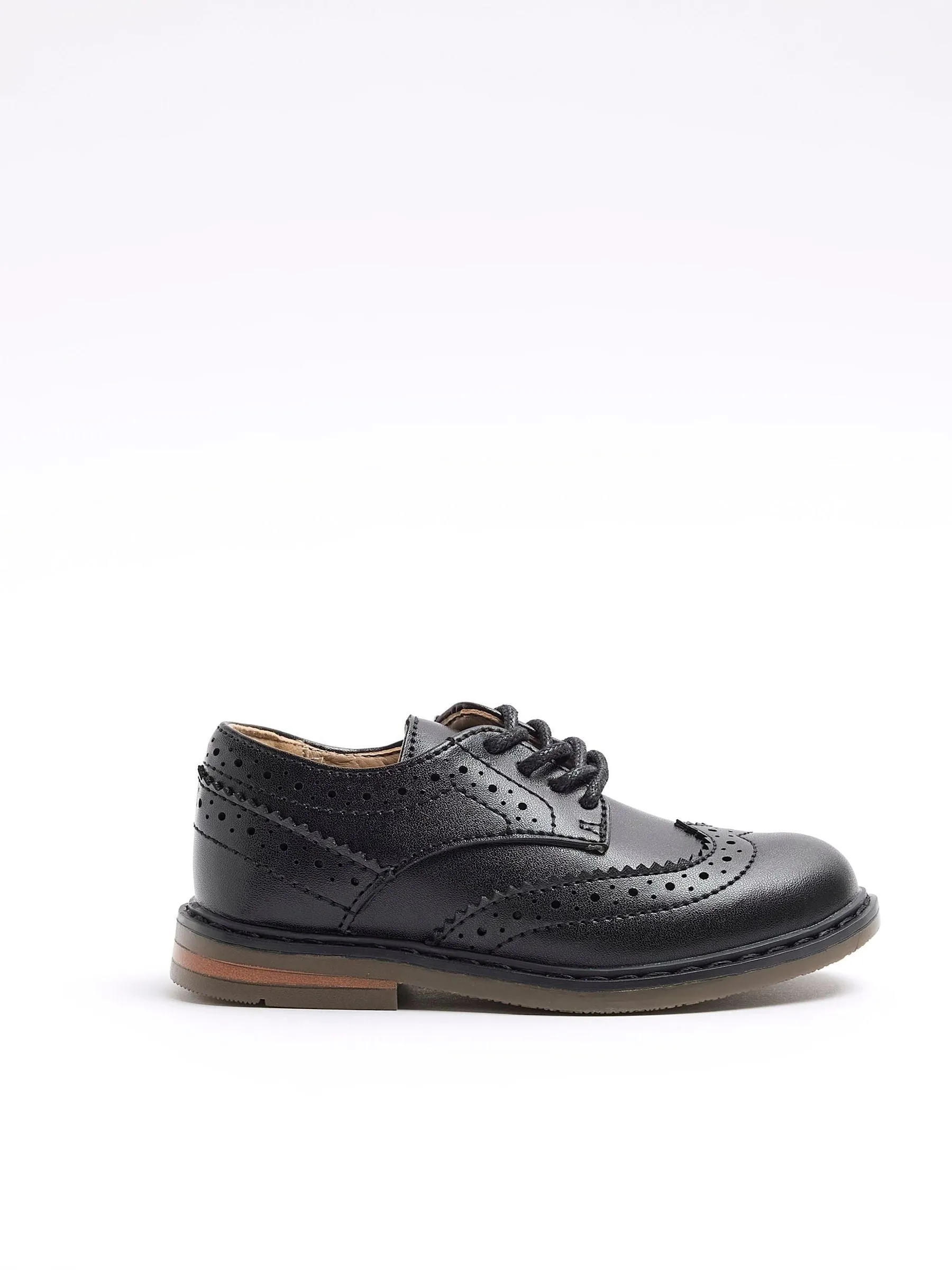River Island Black Boys Brogue Shoes