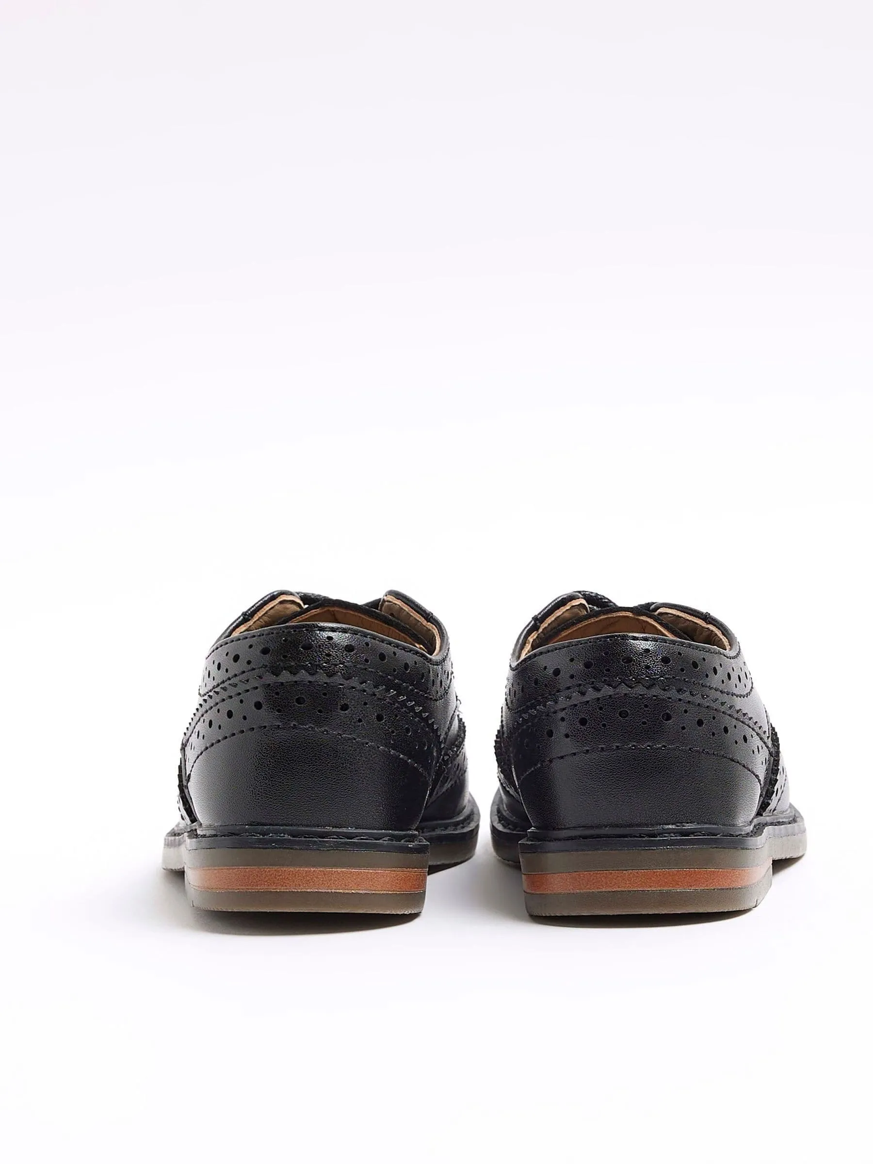 River Island Black Boys Brogue Shoes