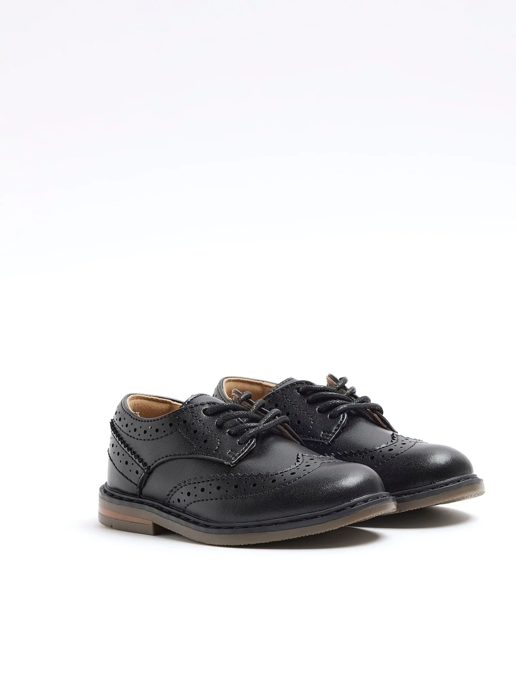 River Island Black Boys Brogue Shoes