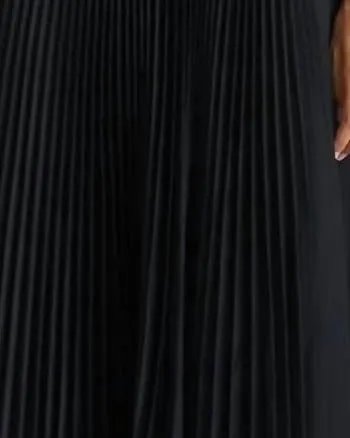 Ruby Satin Pleated Dress In Black | Black