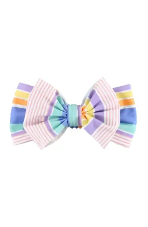 RuffleButts | Raindbow Lane Stipe Swim Bow