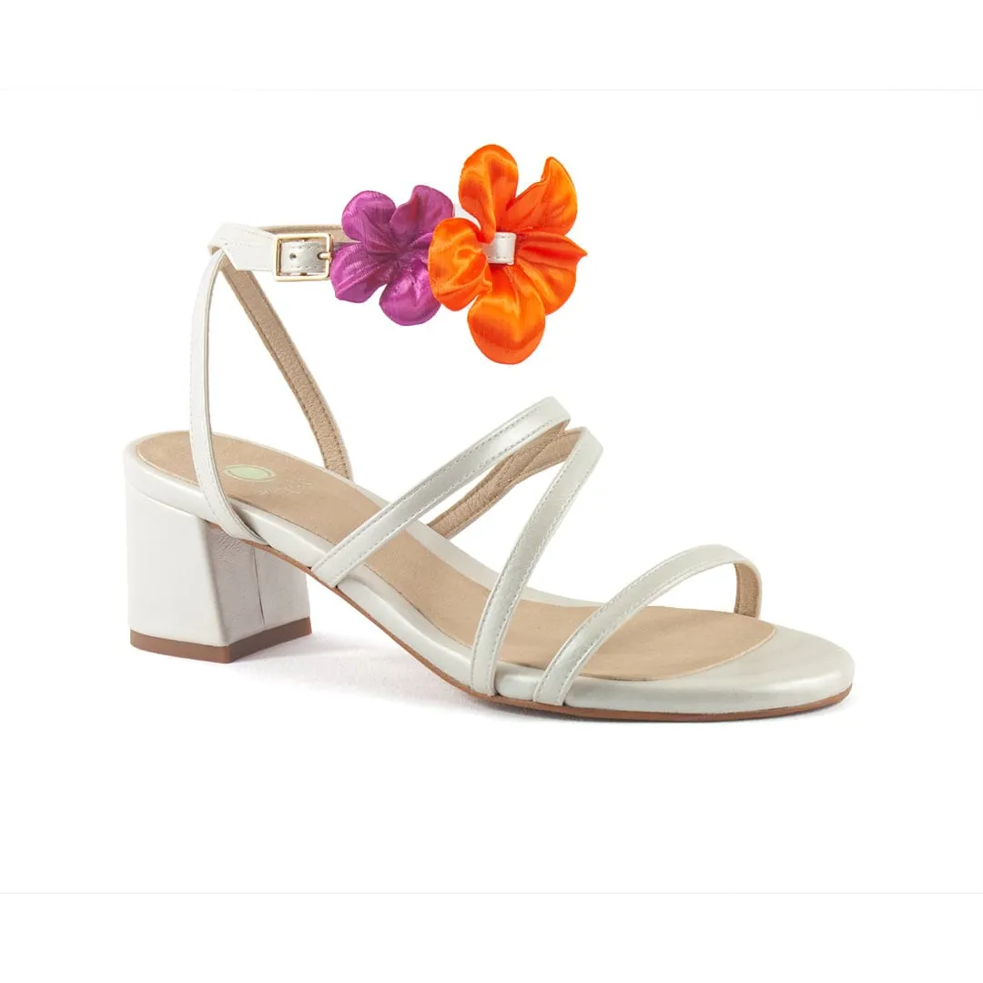 Sofía Vegan Leather Heeled Sandals | Pearl