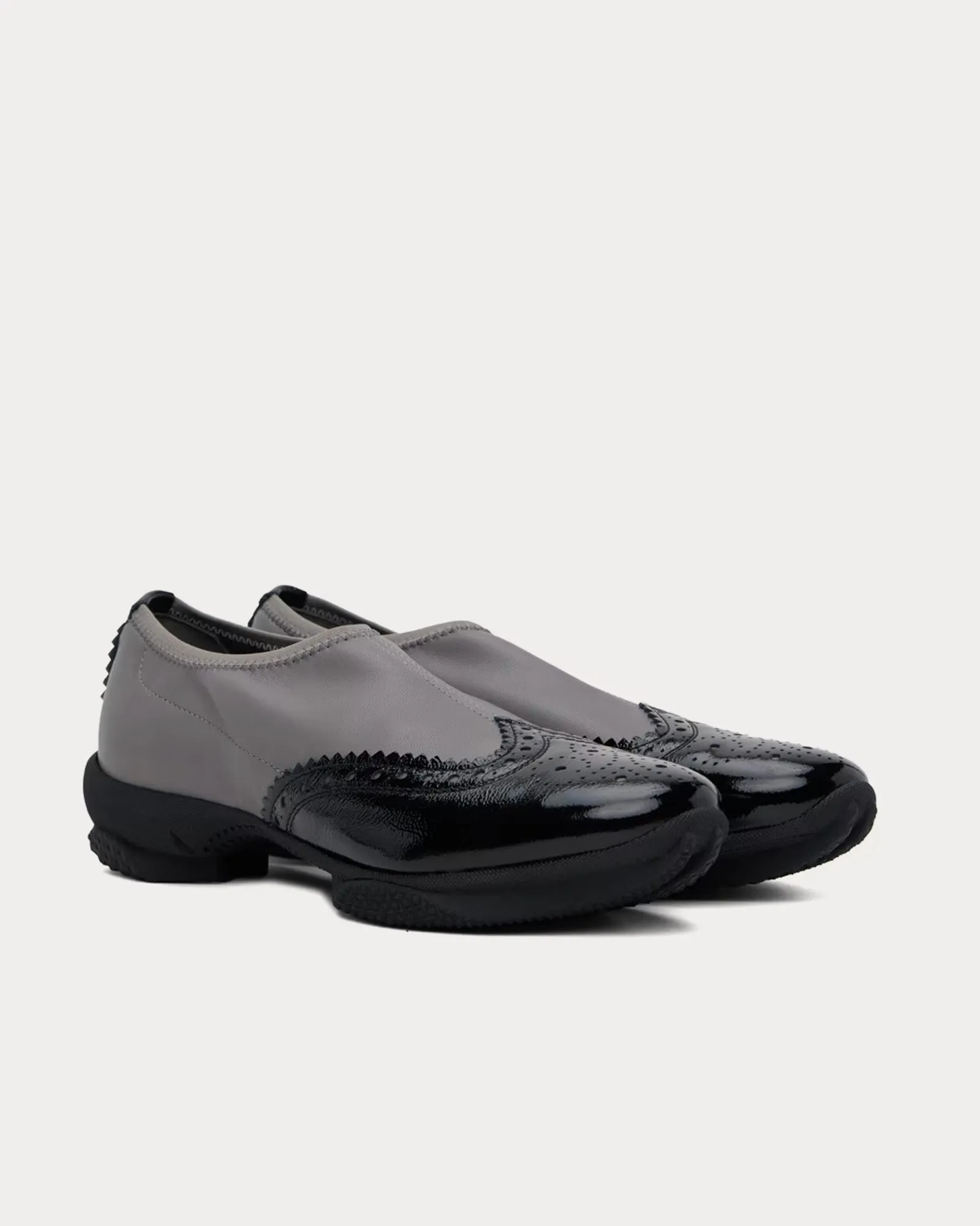 Sonia Brogues Smoke / Pitch Black Slip Ons