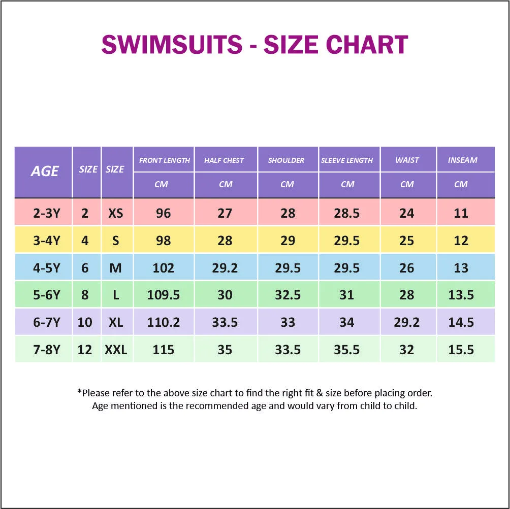 Teal and Violet Full Length Swimwear for Kids and Teens
