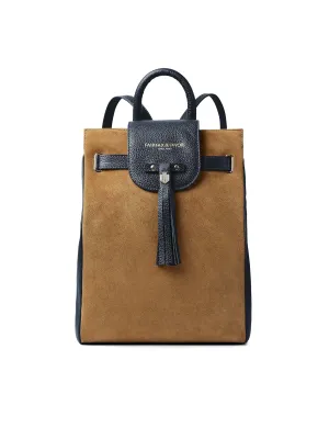 The Windsor Backpack - Tan & Navy Suede