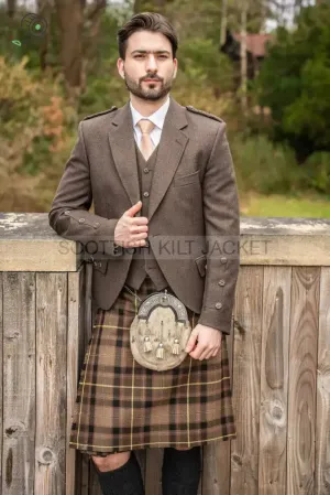 Tweed Brown Crail Kilt Outfit