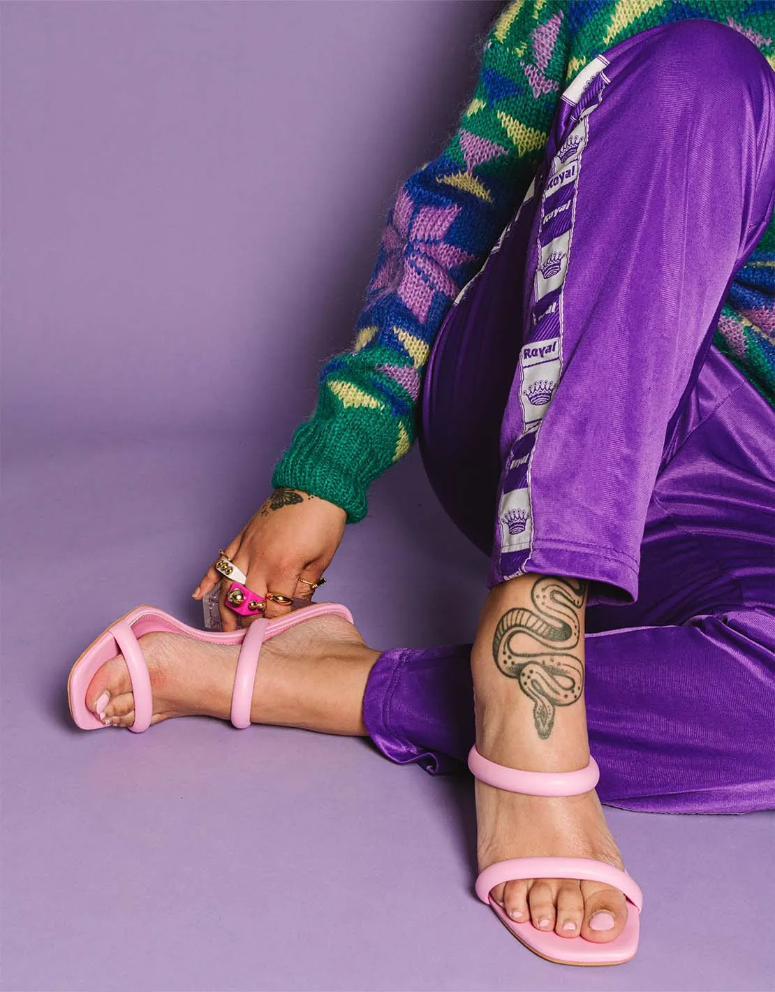 Two strap heeled sandal
