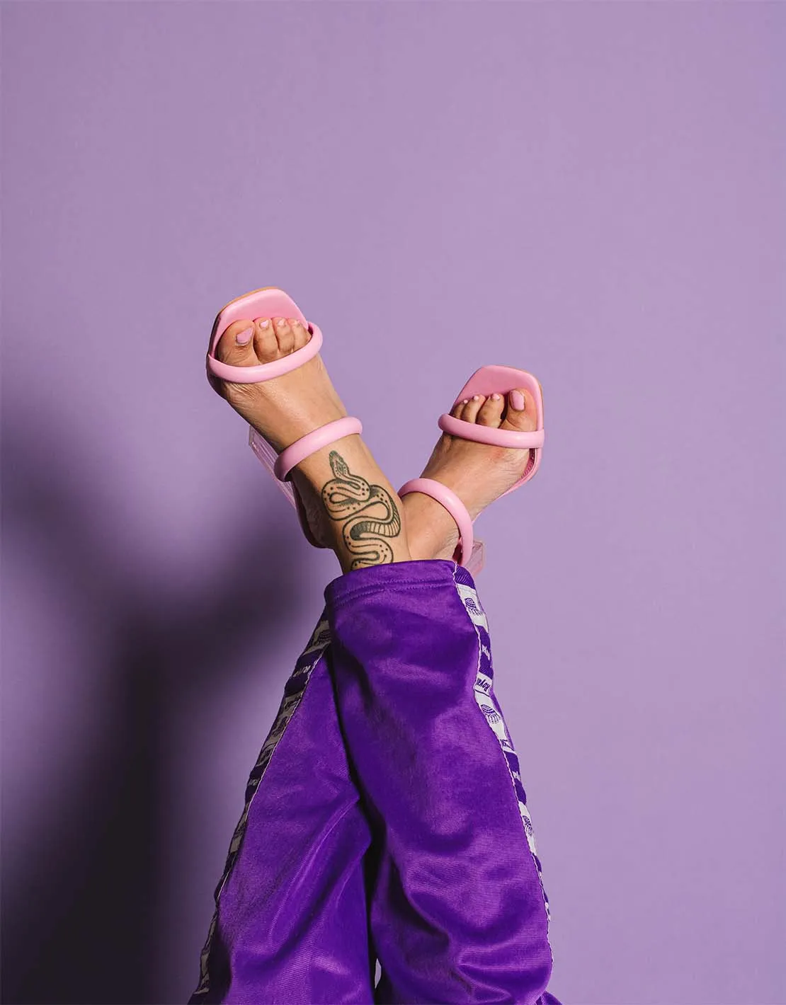 Two strap heeled sandal