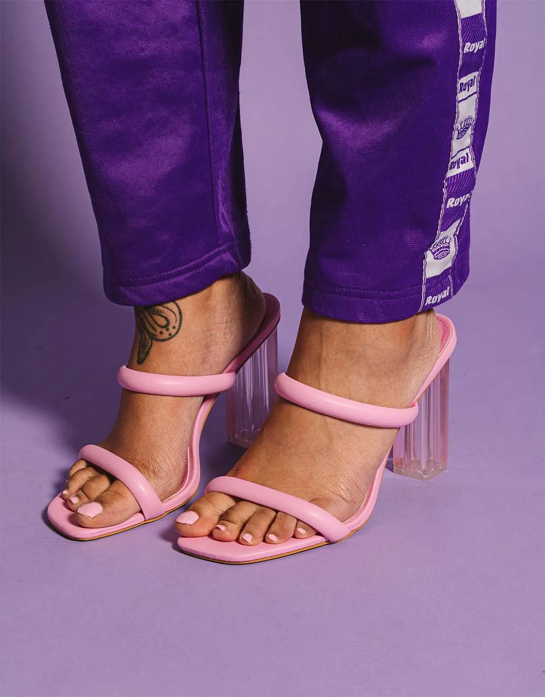 Two strap heeled sandal