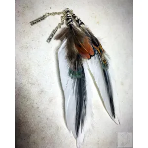 Vintage Real Feather Silver Dangles for ECJ Mag Tunnels, Without Tunnels
