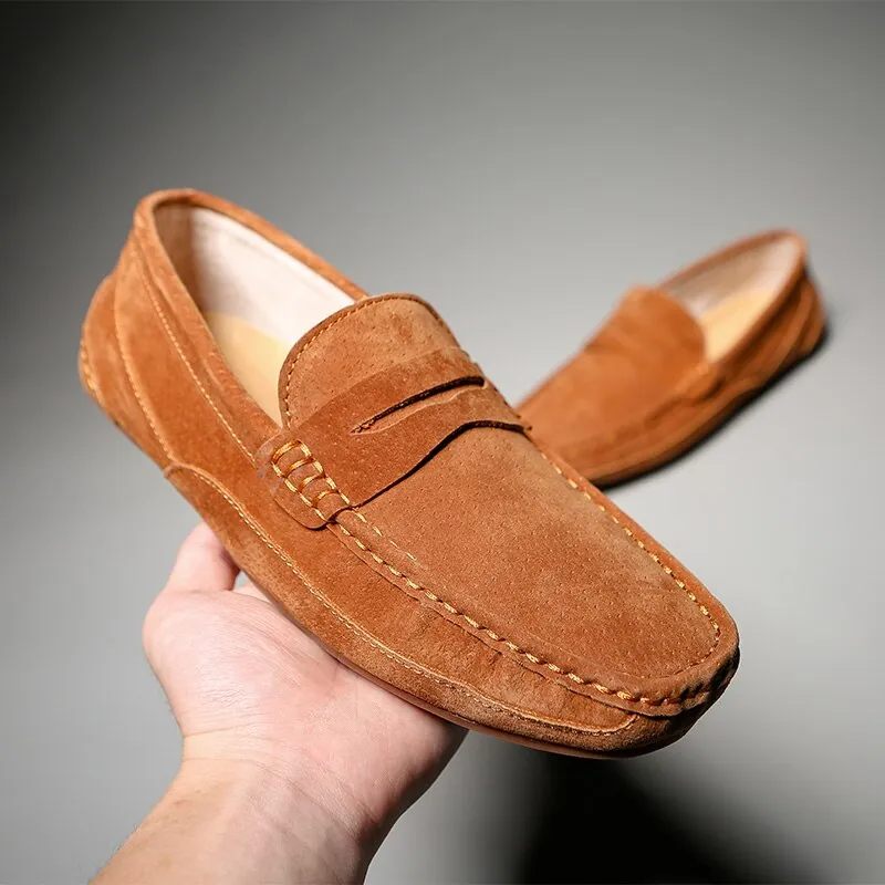 xiangtuibao Men Loafers Leather Boat Shoes Casual High Quality Korea Style Suede Handmade Moccasin Size 46 Men Shoes Free Shipping