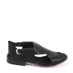 YVONNE SANDALS EMBOSSED BLACK